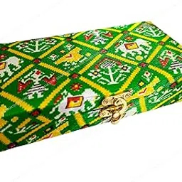 SHAKTISM Decorative and Attractive Box Cash Box, Shagun Box, Jewellery Box, Money Box Envelop Wedding, Gift Box, Bangel box Elephant Design (Pack of 1Pc) Random Colour Dispatch (Golden) (Green)-image-25