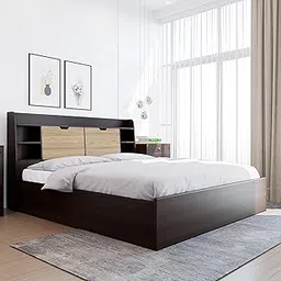 Nilkamal Riva Engineered Wood King Bed with Headboard & Box Storage (Color - New Wenge, Delivery Condition - Knock Down)-picture-10