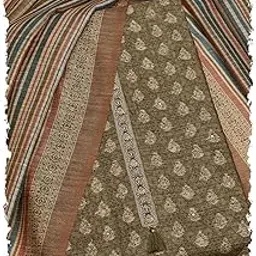 Womens Tussar Abstract Print Unstitch Dress Material With Faux Mirror-image-24