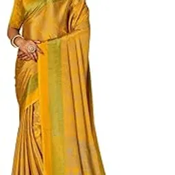 negroni Women's Crepe Silk Geometric Printed Saree with Unstitched Blouse - AVM_CRA_MUSTARD-2-picture-28