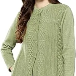 aarika Womens Casual Wear Fawn Colour Solid Woolen Cardigan-picture-26
