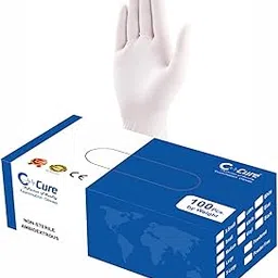 C-Cure Latex Hand Gloves White | Latex Examination Gloves | Large Pack Of 50 | Multi-Purpose Gloves For Kitchen, Cleaning, Medical Use-picture-21