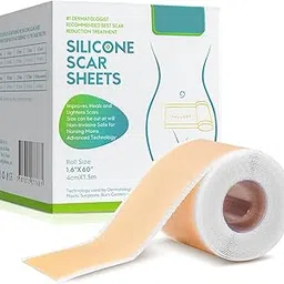 Ravido Silicone Scar Sheets, Silicon gel sheets for Scars Transparent Medical Silicone Gel Tape for Scar Removal, Silicone Scar Tape Roll For Hypertrophic Scars and Keloids Caused by Surgery-picture-21