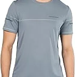 technosport Men Polyester Slim Fit Crew Neck Half Sleeve Self Design Textured T-Shirt, SPF 50+, Odour Free and Quick Dry-picture-19