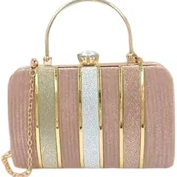 Formal party clutch | Women Hand Clutch Purse | Ladies Purse Handbag | Ladies purse | Stylish Sling Bag for Girls & Women – Compact Handbag (Rectangle shape-Pink)-picture-12