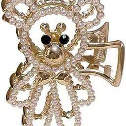 radhya accessories Metal Teddy Clawclip with Pearls strong grip Clutcher for Women, Girls (1 pc)-picture-35