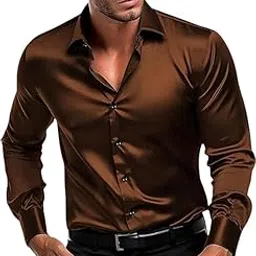 Men's Regular Fit Full Sleeve Poly Satin Shirrt | Men's Formal Shiny Shirt for Men | Stylish Man's Wear Shirrt for Office Or Party-picture-31
