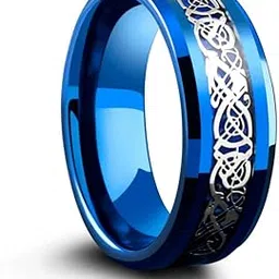 the men thing DRACONIC BLUE - Titanium Steel Ring for Men and Boys (Size-22)-picture-24