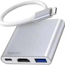 PARUHT USB to USB Adapter, USB Type-C 3.1 Male to Female 4K HDMI/USB3.0/USB-C PD 3 in 1, Grey, U2U31-picture-46