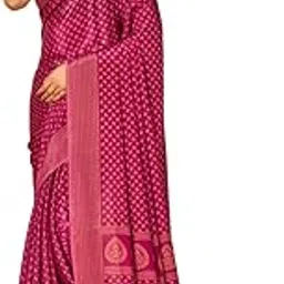 negroni Women's Crepe Silk Polka Printed Saree with Unstitched Blouse - AVM_TUR_WINE-2-picture-17