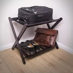 Wooden Luggage Rack with Shelf for Shoes, Accessories, Strong Bearing Sturdy Storage Free Space Wood Suitcase Rack Sheesham Wood Luggage Stand for Bedroom Hotel Guest Room with Solid Leg Quality A60-image-55