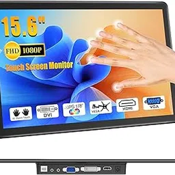 XBONFIRE 15.6" Touchscreen Monitor, HDR 1080P IPS 10-Point Touch Screen Monitor with HDMI VGA DVI, VESA & Speakers Touch Screen for PC, Laptop, RPi, POS, Industrial Medical Equipment-picture-21