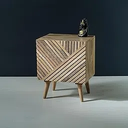 Snowflake Bedside Table: Nightstand Table for Bedroom, Home & Kitchen - Crafted from Mango Wood with a Natural Finish-picture-26