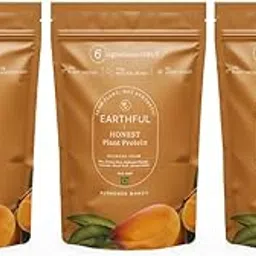 Earthful Honest Plant Protein | 24g Protein/Serving & 4.9g BCCAs | For Weight Management, Energy, Muscle Support & Recovery | Made with Pea & Brown Rice | Alphonso Mango - 504g | Pack of 3-picture-12
