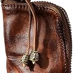 yzikema 1 Pcs Leather Mini Medieval Pouch Keychain, Coin Organizer, Change Holder, Card Case, Brown, 3.94”x 2.36”x 2.16”, Medieval Retro Classic Style-picture-51