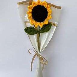 Crochet Amore Sunlit Charm Bouquet – Handmade Crochet Sunflower Wrapped in Kraft Paper | Elegant & Everlasting Yarn Flower Gift for Home Decor, Birthdays & Special Occasions-image-89