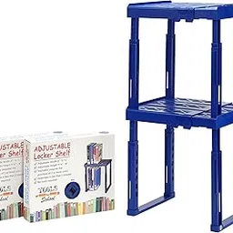 Tools for School Height & Width Adjustable Locker Shelf - Strong ABS Plastic - Width Adjusts from 8"-12.5" & Height Adjusts from 10"-14" - Patented Design - Beware of Cheap IMITATIONS - 2 Pack (Blue)-picture-35