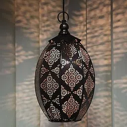 Twilight Antique Moroccan Hanging Ceiling lamp, Antique Finish Hanging Pendant Light (Oval Copper)-picture-15