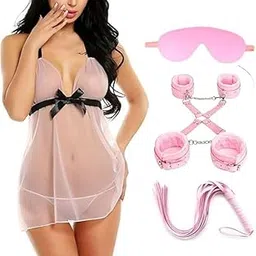 BDSM Kit Babydoll Dresses for Female with Night Dress with Pink Color-picture-29