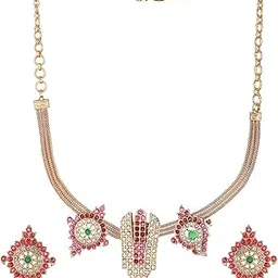 saraf rs jewellery Lord Tirupati Balaji Symbol Chain Jewellery Set-picture-27