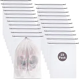 spotjinnyuu 20 pack portable travel shoe bag, space-saving dust-proof storage bag, Clear, Clear Shoe Bag-picture-23