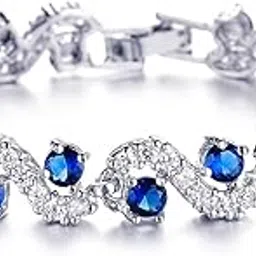 youbella Jewellery AAA Swiss Zircon Silver Plated Stylish Latest Crystal Bracelet Bangle Jewellery for Girls and Women-picture-34
