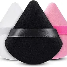 Makeup Triangle Powder Puff - 3pc Pack - Soft and Gentle Blender Sponge Set for Foundation, Compact Powder, Loose Powder, Blusher, and Mineral Powder - Perfect for Smooth, Even Application - Easy to Clean and Reuse - Ideal for Makeup image 1