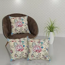 Trance Home Linen 100% Cotton 144TC Printed 16x16 inch Cushion Covers for Sofa and Diwan | Throw Pillow/Small Cushion Pillow Covers – (16x16 inch | 40cmx40cm, Malhaar Red)– Set of 3-picture-18