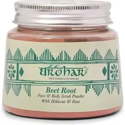 Dharohar Beet Root Face & Body Scrub Powder with Hibiscus & Rose for Cleansing, Brightening, Soft, Smooth Skin, Tan & Dullness Removal | Suitable for All Skin Type, Men & Women (100 Grams)-image-10