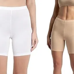 Women's High Waist Compression Shorts, Athletic Workout Bike Shorts, Black and White, 2 Pack-picture-32