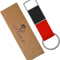 Leather Keychain,for Men and Women, Leather Strap Keychain for Home, Office, Car & Bike, Silver Keyring, Birthday Gifts for Husband, Brother, Father, Housewarming Gifts for New Home (Red)-image-38