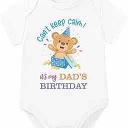 cotton romper for new born baby boy girl made to express love for Fathers/Daddies on daddy's first birthday. Half sleeves romper bodysuit clothes for infant toddler boys girls.-image-71