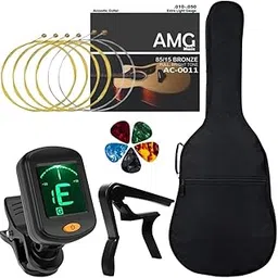 MOCKING BIRD Acoustic Guitar Accessory Kit – Guitar Bag, Steel Strings, One-Hand Capo, 360° Rotating Digital Tuner, Colorful Picks – Ideal for Acoustic Guitar, Beginners & Professionals-picture-27