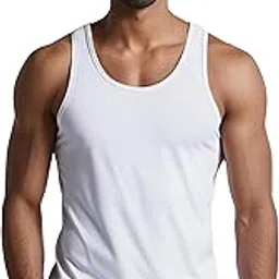 peppyzone Solid Cotton Tank Top Vest for Men-picture-42