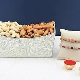 SFU E Com Set Of 2 Rakhi With Dry Fruit Hamper For Rakshabandhan Gift | Dry Fruit And Rakhi For Brother | Dry Fruit Basket Hamper | 138-image-51
