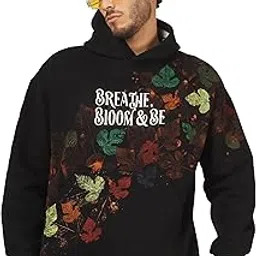 deified Handcrafted Oversized Hoodie | ‘Breathe, Bloom & Be’ | Leaf Print Design | One-of-a-Kind Streetwear (Made to Order)-picture-36