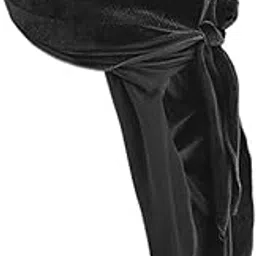 Unisex Soft Cozy Velvet Durag with Extra Long Straps Durag Cap Headwraps for Men Women Ultimate 360 Waves Long Tail Durag Pirate Cap Elastic Long Tail Wide Strap Bandana Turban Chemo Hats-image-15