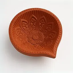 HAYSELL Handmade Flower Design Mitti Diya | Terracotta Clay Oil Lamps for Diwali, Lakshmi Puja & Home Decoration | Eco-Friendly Decorative Diyas for Festival & Pooja ( Pack of 7 )-image-5