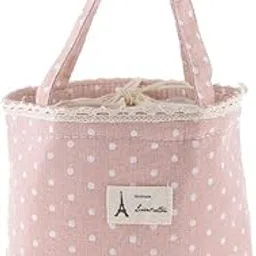 Thermal Insulated Lunch Box Tote Cooler Bag Bento Pouch Container Pink image 1