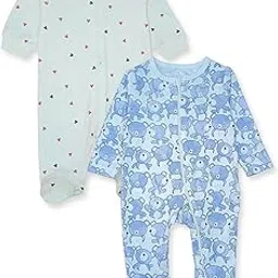 tuddybuddy 100% Cotton Multi Color Romper Sleepsuit/Romper/Jumpsuit for Baby Boy & Baby Girl (0 Months-3 Months, Hearts & Teddy)-picture-49