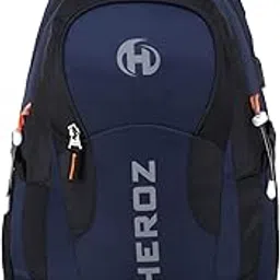 HEROZ Hammer Unisex Nylon 35 L Travel Laptop Backpack Water Resistant Slim Durable Fits Up to 17.3 Inch Laptop Notebook (Black & Navy Blue)-picture-10