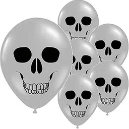 HK balloons 30Pcs Halloween Skull decorations Items For Printed Balloons Skull Themed Pumpkin White Balloons Set for Halloween Celebration Party Decoration Balloons-image-73