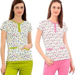 zebu Women's Cotton Printed Top (Medium)- Pack of 2-picture-13