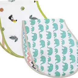 100% Organic Ultrasoft Terry and Bamboo Burping Cloth & Bib for Newborn Baby-Soft Large Burp Cloth-Reusable Burp Bib for Toddlers- Absorbent & Soft Bibs for Teething Babies, (1 x Burp Cloth)-image-11