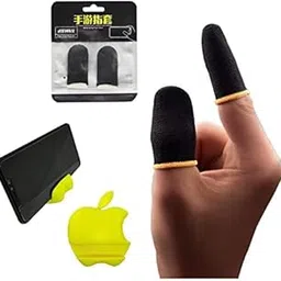 M/S S.K. Industries Pubg Anti-Slip Thumb Sleeve, Slip-Proof Sweat-Proof Professional Touch Screen Thumbs Finger Sleeve for Pubg Mobile Phone Game Gaming Gloves Made up of Rare Material (Black) image 1