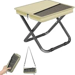 GETZET 2-in-1 Portable Folding Stool, Lightweight Collapsible Seat Compact Carry Bag Mini Chair, Shoulder Handbag Style Pocket Use for Hiking, Fishing, Travel and Outdoor Activities Table.-image-52