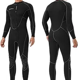 Mens 3mm Shorty Wetsuit Womens, Full Body Diving Suit Front Zip Scuba Diving Wetsuit Snorkeling Surfing (Mens Fullsuit, M)-picture-32