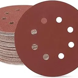 SUPBICCO 5 Inch 8 Hole Sanding Discs Hook and Loop, 50 PCS 320 Grit Round Sand Paper Disc, Aluminum Oxide Sandpaper Pads for Random Orbital Sander-picture-26