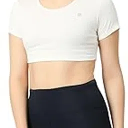lovable sport Lovable Women's Cotton Lycra Short Sleeves Round Neck Skin fit Crop top-Stunner Tank -01-picture-11