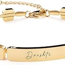 etchcraftemporium Womens Personalised Dot Bracelet | 22 Carat Glossy Gold Plating | Adjustable in Size-picture-51